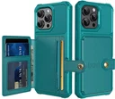 Apple iPhone 16 Pro Max TPU Back Cover met Kunstleren Wallet Groen