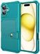 Apple iPhone 17 TPU Back Cover met Kunstleren Wallet Groen afbeelding 2
