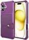 Apple iPhone 17 TPU Back Cover met Kunstleren Wallet Paars afbeelding 2