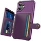 Apple iPhone 17 TPU Back Cover met Kunstleren Wallet Paars afbeelding 10