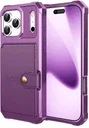 Apple iPhone 17 Pro Max Hoesje 3-in-1 Pasjes Portemonnee Back Cover Paars