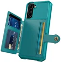 Samsung Galaxy S22 TPU Back Cover met Kunstleren Wallet Groen