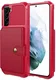 Samsung Galaxy S22 TPU Back Cover met Kunstleren Wallet Rood afbeelding 2