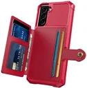 Samsung Galaxy S22 TPU Back Cover met Kunstleren Wallet Rood