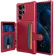 Samsung Galaxy S22 Ultra Hoesje 3-in-1 Pasjes Portemonnee Back Cover Rood afbeelding 2