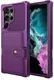 Samsung Galaxy S22 Ultra Hoesje 3-in-1 Pasjes Portemonnee Back Cover Paars afbeelding 2