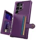 Samsung Galaxy S22 Ultra Hoesje 3-in-1 Pasjes Portemonnee Back Cover Paars afbeelding 3