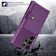 Samsung Galaxy S22 Ultra Hoesje 3-in-1 Pasjes Portemonnee Back Cover Paars afbeelding 4