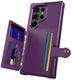 Samsung Galaxy S22 Ultra TPU Back Cover met Kunstleren Wallet Paars afbeelding 7