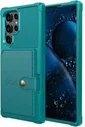 Samsung Galaxy S22 Ultra Hoesje 3-in-1 Pasjes Portemonnee Back Cover Groen