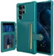 Samsung Galaxy S22 Ultra Hoesje 3-in-1 Pasjes Portemonnee Back Cover Groen afbeelding 2
