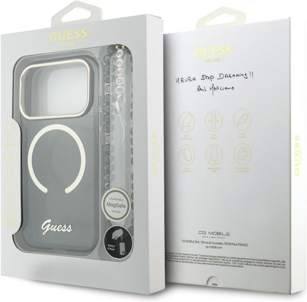 Guess Apple iPhone 17 Pro Hoesje MagSafe met Kralen Koord Zwart afbeelding 8