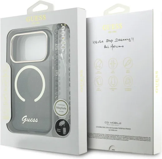 Guess Apple iPhone 17 Pro Hoesje MagSafe met Kralen Koord Zwart afbeelding 8