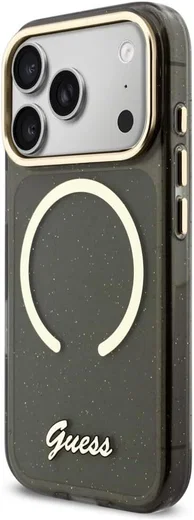 Guess Apple iPhone 17 Pro Hoesje MagSafe met Kralen Koord Zwart afbeelding 3