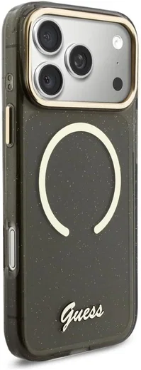 Guess Apple iPhone 17 Pro Max Hoesje MagSafe met Kralen Koord Zwart afbeelding 2