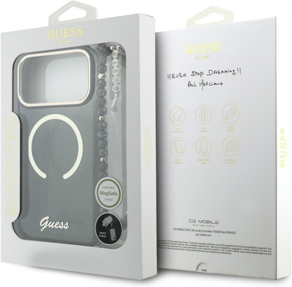 Guess Apple iPhone 17 Pro Max Hoesje MagSafe met Kralen Koord Zwart afbeelding 7