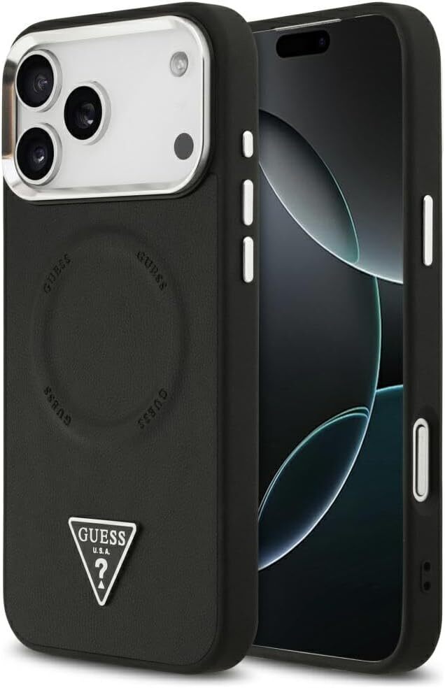 Guess Apple iPhone 17 Pro Hoesje Hard Case 4G Triangle Logo Zwart afbeelding 1