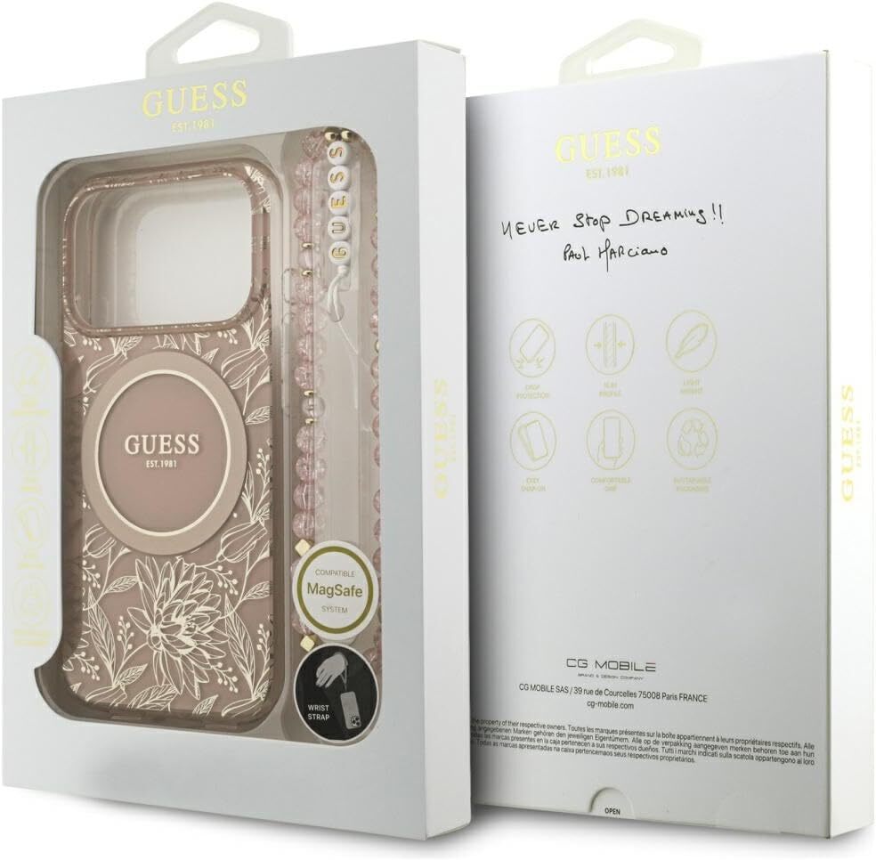 Guess Apple iPhone 17 Pro Hoesje MagSafe met Kralen Koord Roze afbeelding 8