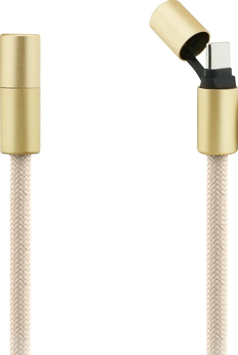 Guess Cords & Straps Telefoonkoord Universeel met Oplaadkabel Goud Beige afbeelding 3