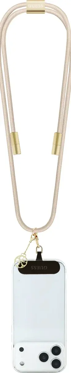 Guess Cords & Straps Telefoonkoord Universeel met Oplaadkabel Goud Beige afbeelding 1