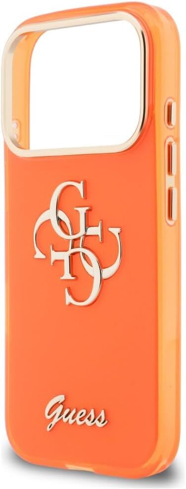 Guess Apple iPhone 17 Pro Hoesje Hard Case 4G Script Logo Oranje afbeelding 6