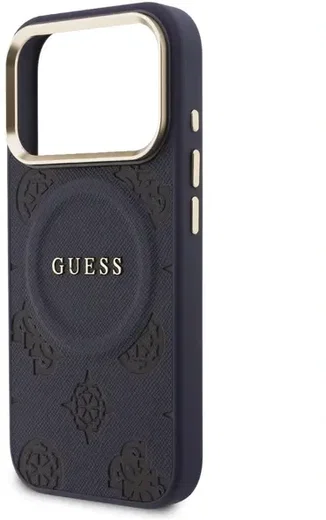 Guess Peony Hot Stamp iPhone 17 Pro Hoesje MagSafe Back Cover Blauw afbeelding 6