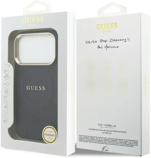Guess Peony Hot Stamp iPhone 17 Pro Hoesje MagSafe Back Cover Blauw afbeelding 8