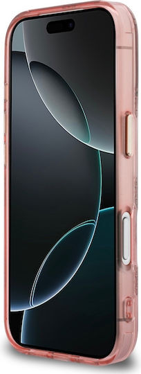 Guess Peony Hot Stamp iPhone 17 Pro Hoesje MagSafe Back Cover Goud Roze afbeelding 5
