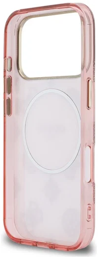 Guess Peony Hot Stamp iPhone 17 Pro Hoesje MagSafe Back Cover Goud Roze afbeelding 7