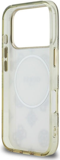 Guess Peony Hot Stamp iPhone 17 Pro Hoesje MagSafe Back Cover Goud Beige afbeelding 7