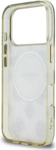 Guess Peony Hot Stamp iPhone 17 Pro Hoesje MagSafe Back Cover Goud Beige afbeelding 7