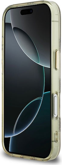 Guess Peony Hot Stamp iPhone 17 Pro Hoesje MagSafe Back Cover Goud Beige afbeelding 5