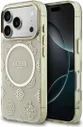 Guess Peony Hot Stamp iPhone 17 Pro Hoesje MagSafe Back Cover Goud Beige