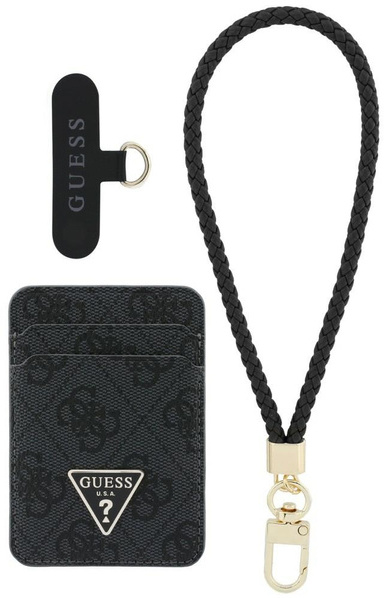 Guess MagSafe Pasjeshouder/Portemonnee Set met Telefoonriempje Zwart afbeelding 1