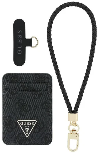 Guess MagSafe Pasjeshouder/Portemonnee Set met Telefoonriempje Zwart afbeelding 1