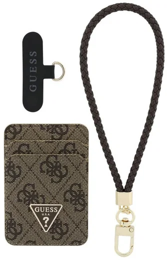 Guess MagSafe Pasjeshouder/Portemonnee Set met Telefoonriempje Bruin afbeelding 1