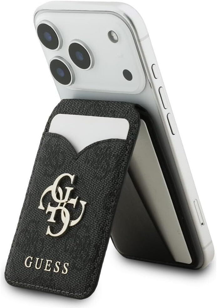 Guess 4G Classic MagSafe Pasjeshouder met Standaard & Spiegel PU-Leer Zwart afbeelding 3