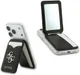 Guess 4G Classic MagSafe Pasjeshouder met Standaard & Spiegel PU-Leer Zwart