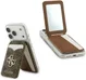 Guess 4G Classic MagSafe Pasjeshouder met Standaard & Spiegel PU-Leer Bruin