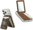 Guess 4G Classic MagSafe Pasjeshouder met Standaard & Spiegel PU-Leer Bruin