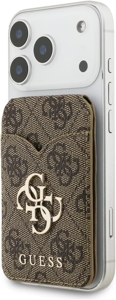 Guess 4G Classic MagSafe Pasjeshouder met Standaard & Spiegel PU-Leer Bruin afbeelding 2
