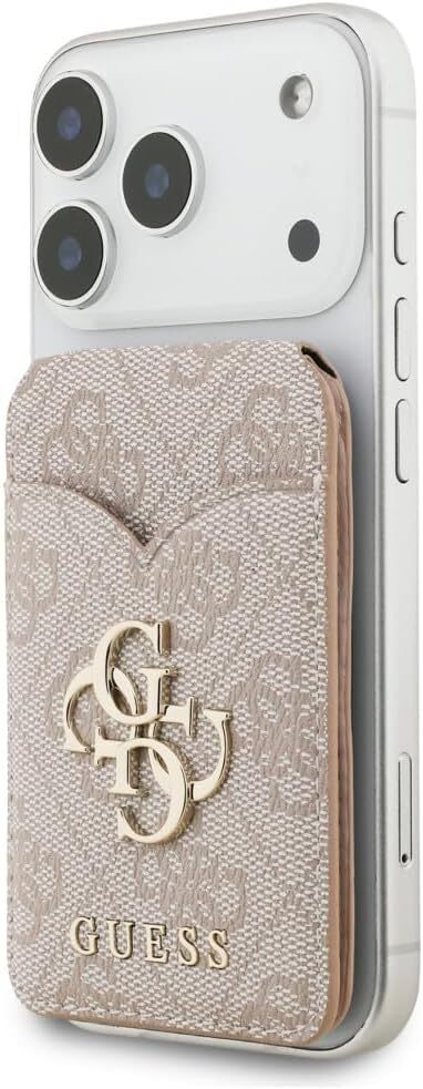 Guess 4G Classic MagSafe Pasjeshouder met Standaard & Spiegel PU-Leer Roze afbeelding 2