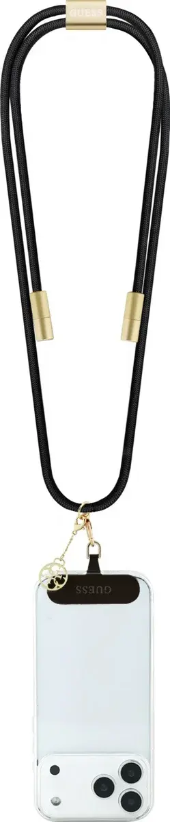 Guess Cords & Straps Telefoonkoord Universeel met Oplaadkabel Goud Zwart afbeelding 1