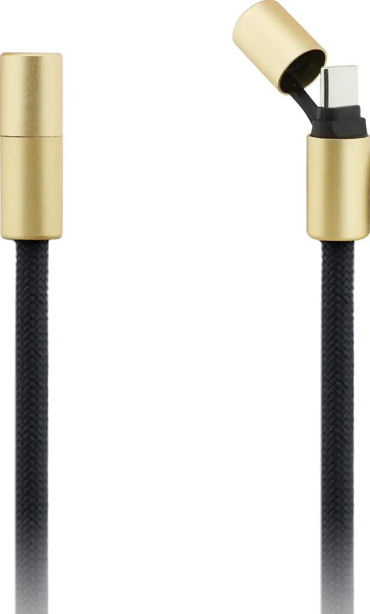 Guess Cords & Straps Telefoonkoord Universeel met Oplaadkabel Goud Zwart afbeelding 3