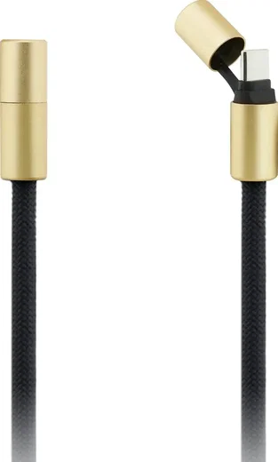Guess Cords & Straps Telefoonkoord Universeel met Oplaadkabel Goud Zwart afbeelding 3