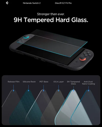 Spigen EZ Fit GLAS.tR Nintendo Switch 2 Screen Protector 2-Pack afbeelding 4