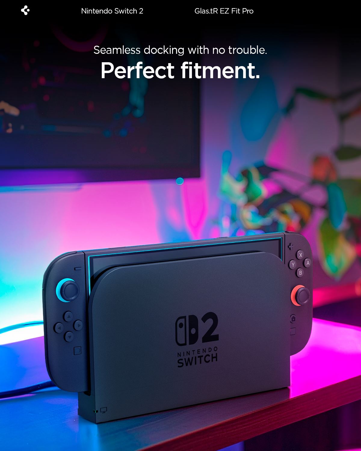Spigen EZ Fit GLAS.tR Nintendo Switch 2 Screen Protector 2-Pack afbeelding 7
