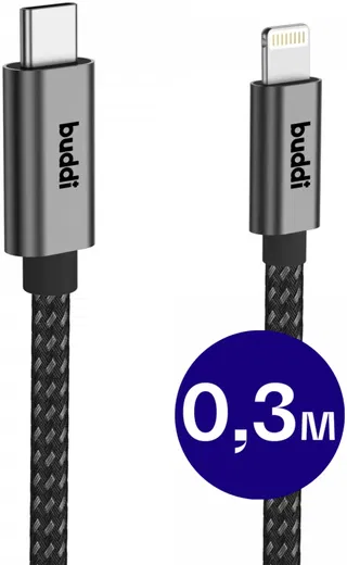 Set van 8 stuks 30cm Buddi Flex USB-C naar Lightning kabel afbeelding 2
