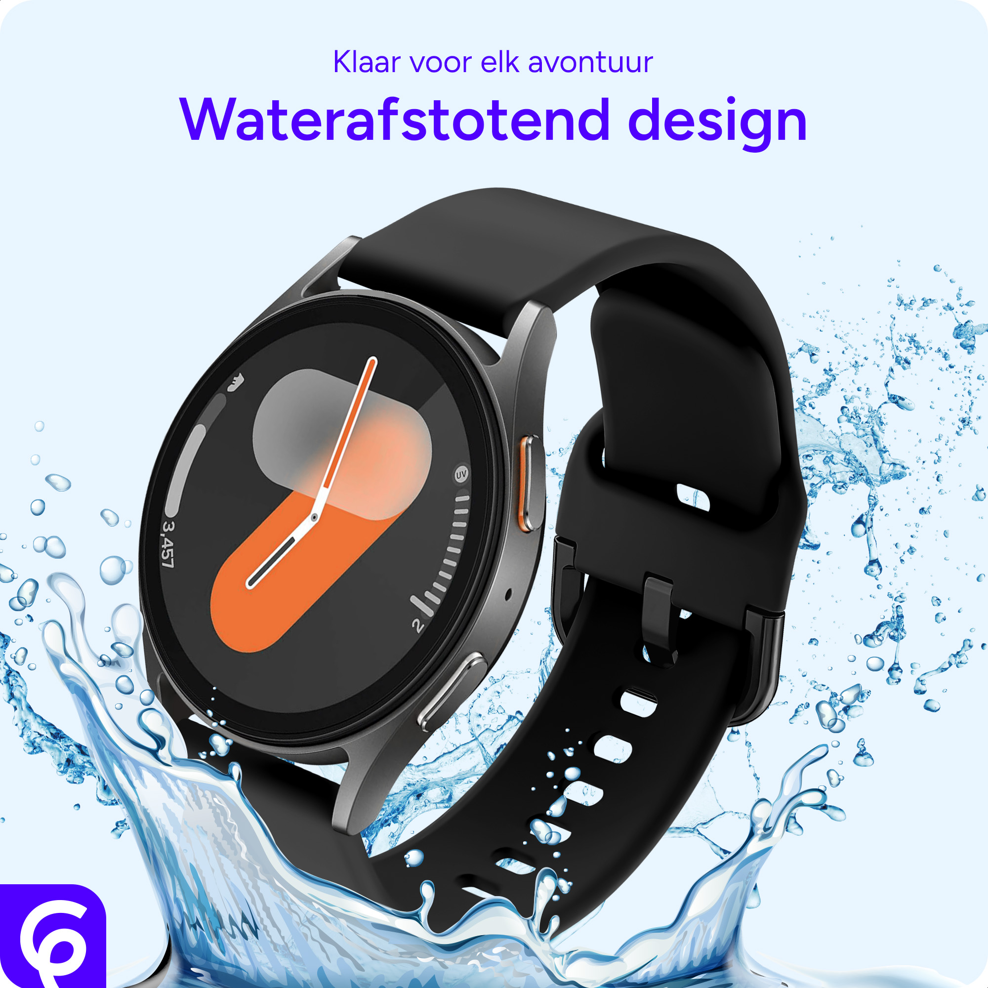 SBG Universeel Smartwatch / Horloge Bandje - Siliconen - 22MM - Zwart afbeelding 6