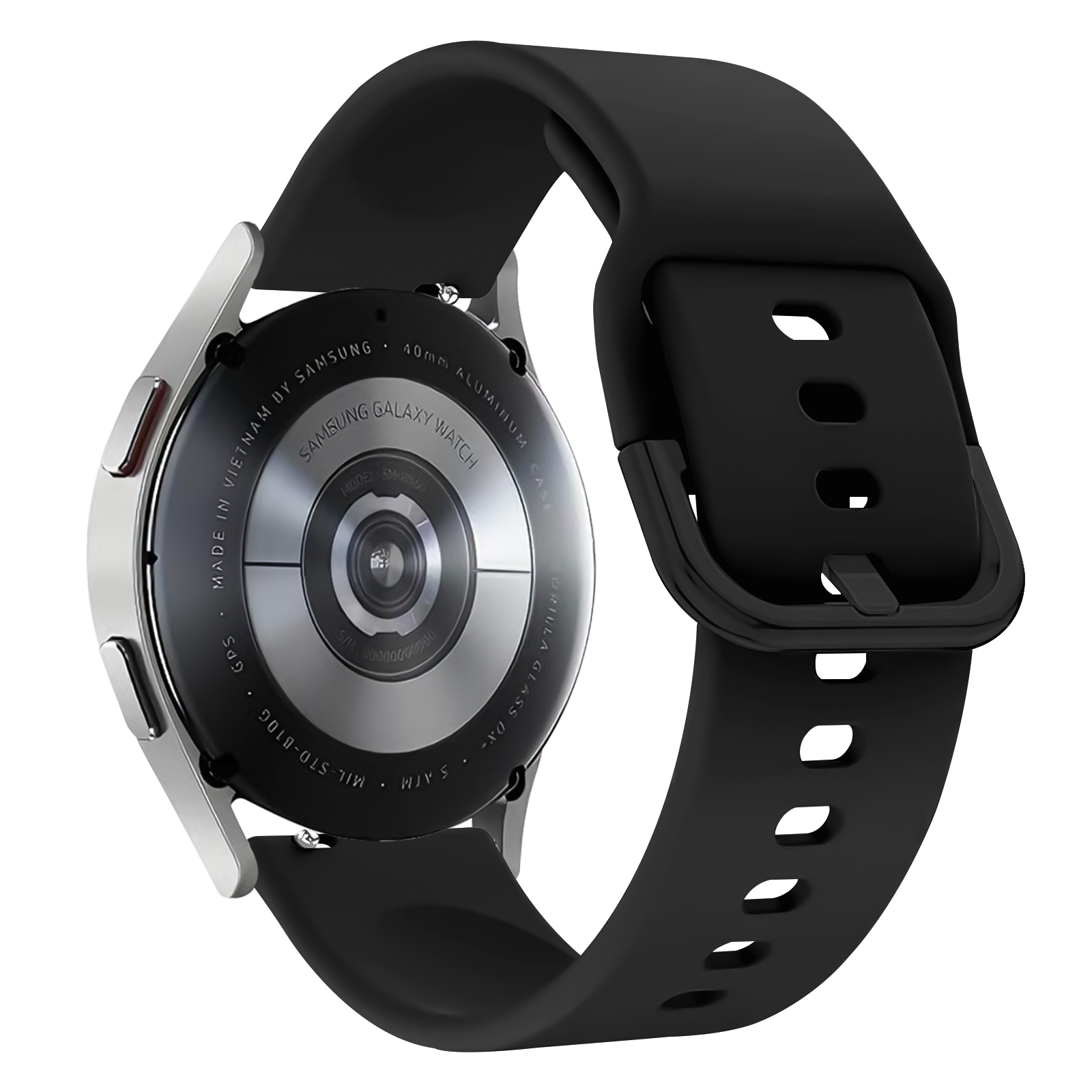 SBG Universeel Smartwatch / Horloge Bandje - Siliconen - 20MM - Zwart afbeelding 9